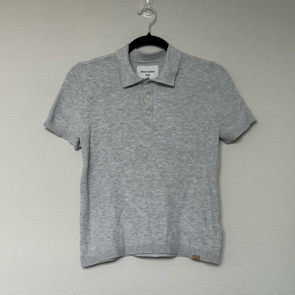 Abercrombie & Fitch Heather Gray Short Sleeve Polo